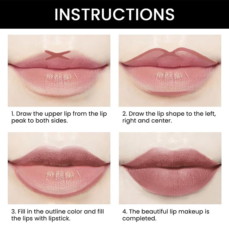 Light Mauve Red Matte Lip Liner and Lipstick Combo Set Kit for Women