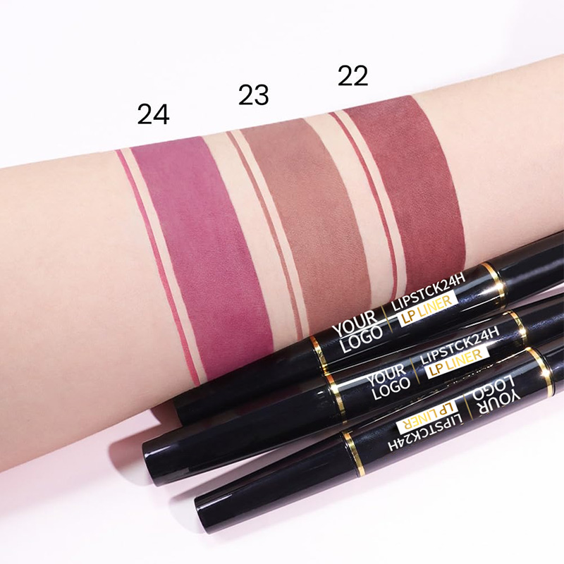 Light Mauve Red Matte Lip Liner and Lipstick Combo Set Kit for Women