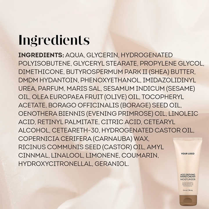 OEM Custom Anti Aging Skin Care Hand Moisturizer Cruelty Free Organic Skin Soft Hand Cream