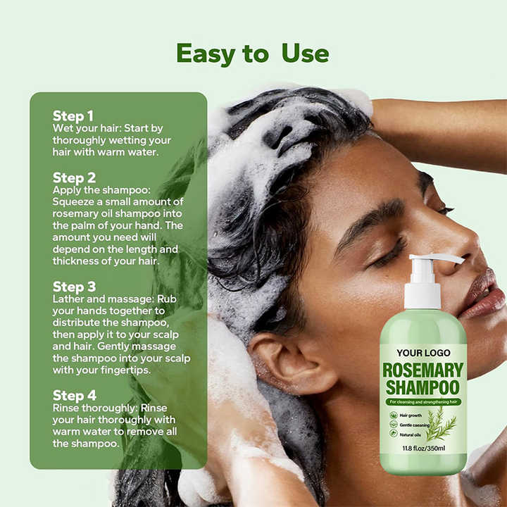 Private Label Skincare OEM ODM Shampoo Para Cabello Hair Cosmetic Product Smoothing Rosemary Shampoo