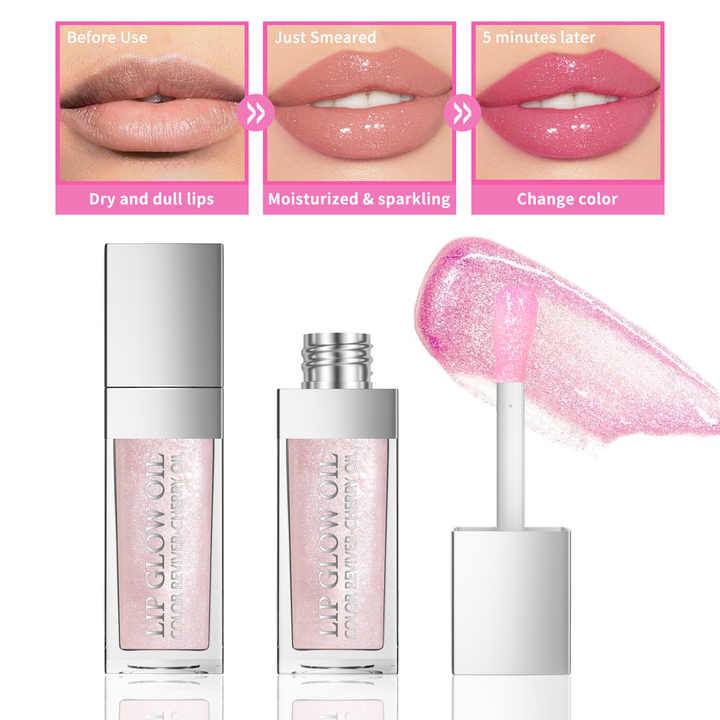 Wholesale OEM ODM Customized Tinted Lip Glow Oil Natural Lip Balm Water-Glossy Lipstick