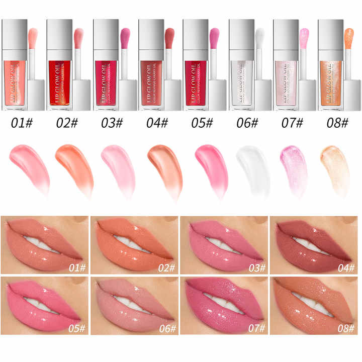 Wholesale OEM ODM Customized Tinted Lip Glow Oil Natural Lip Balm Water-Glossy Lipstick