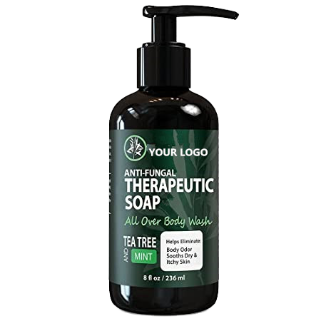 Men's Anti-Fungal Body Wash Gel with Peppermint & Tea Tree for Smooth & Dry Itchy Skin for Adults