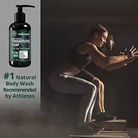 Men's Anti-Fungal Body Wash Gel with Peppermint & Tea Tree for Smooth & Dry Itchy Skin for Adults