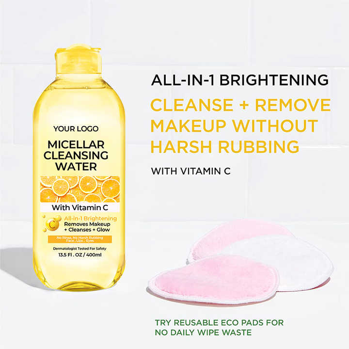 DAAO Private Label Makeup Remover Face Washing Water Deep Cleaning Vitamin C Makeup Remover Water