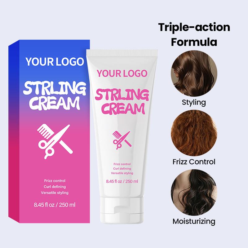 Wholesale Smooth Curl Defining Frizz Control Moisturizing 3 in 1 Styling Cream for Curly Wavy Hair