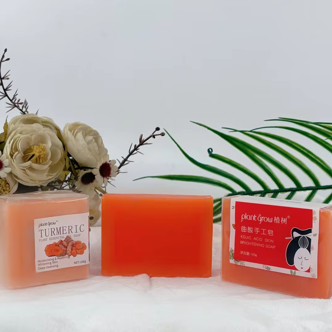 OEM ODM Private Label Plant Grow Kojic Acid Dark Spot Remover Soap Bars with VC Shea Butter Castile Olive Oil