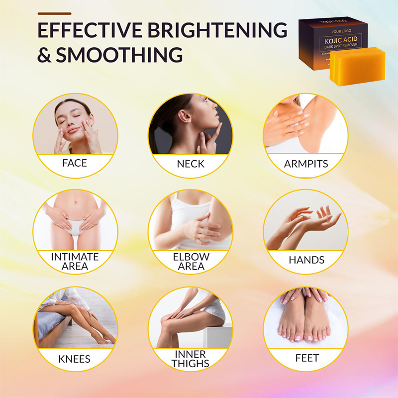 OEM ODM Private Label Plant Grow Kojic Acid Dark Spot Remover Soap Bars with VC Shea Butter Castile Olive Oil(pic1)