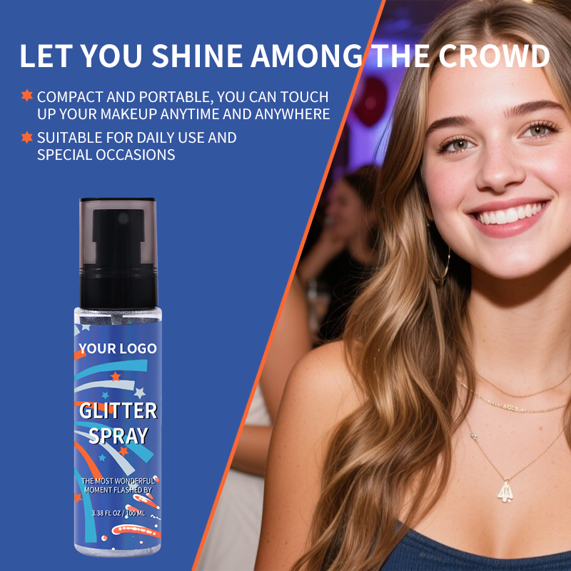 Washable Glitter Spray for Body & Hair | Non-Toxic Sparkle Makeup | Party Cosmetics, Face & Art Decoration | Quick-Dry