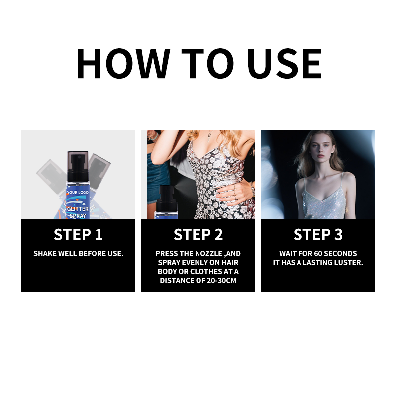 Washable Glitter Spray for Body & Hair | Non-Toxic Sparkle Makeup | Party Cosmetics, Face & Art Decoration | Quick-Dry