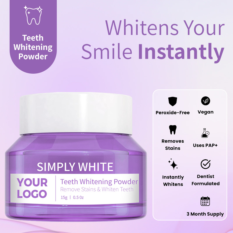 Nonirritating Stains Enamel Gums-Safe Fresh Breath Teeth Whitening Powder for Coffee Tobacco Stains