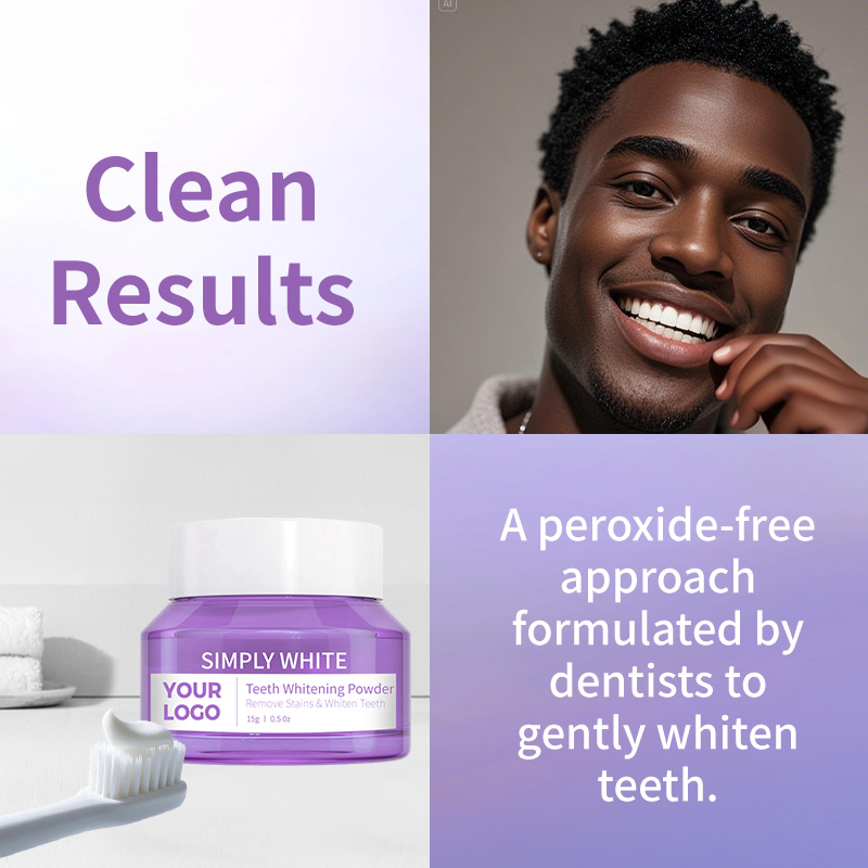 Nonirritating Stains Enamel Gums-Safe Fresh Breath Teeth Whitening Powder for Coffee Tobacco Stains