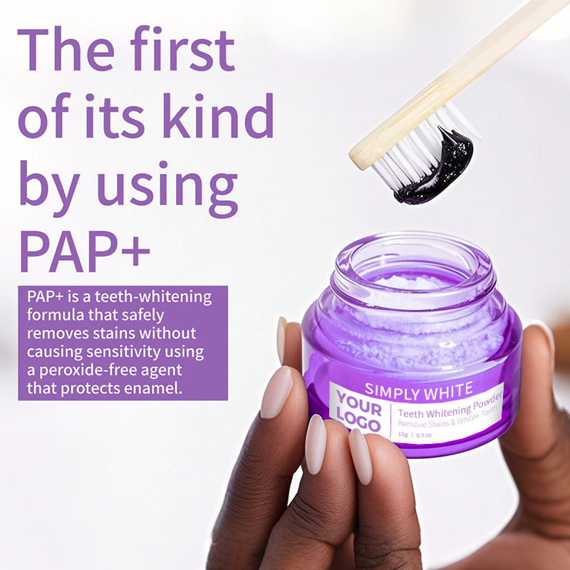 Nonirritating Stains Enamel Gums-Safe Fresh Breath Teeth Whitening Powder for Coffee Tobacco Stains