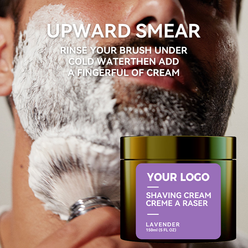 Wholesale Lavender Shaving Cream With Glycerin Coconut Acid for Razor Burn Men No Beard Irritation