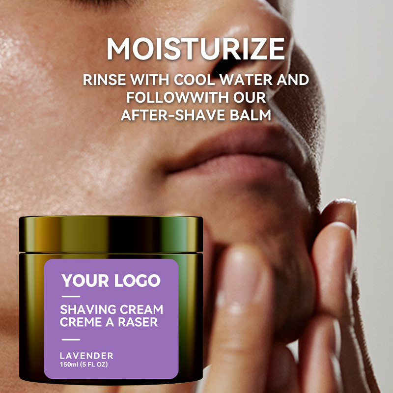 Wholesale Lavender Shaving Cream With Glycerin Coconut Acid for Razor Burn Men No Beard Irritation