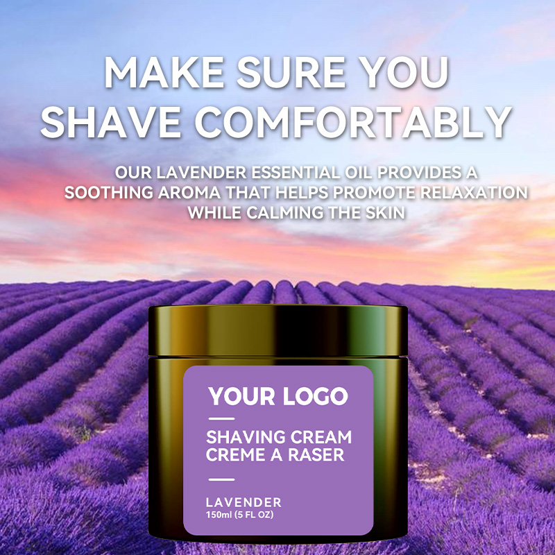 Wholesale Lavender Shaving Cream With Glycerin Coconut Acid for Razor Burn Men No Beard Irritation