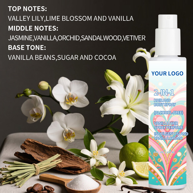 Wholesale Vanilla Hair & Body Mist for Women - Alcohol-Free, Vegan, Paraben-Free | 6oz (170g) Mood-Boosting Fragrance