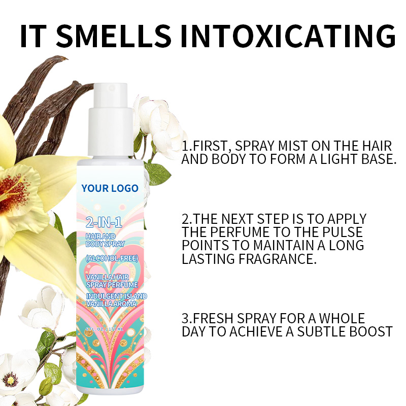 Wholesale Vanilla Hair & Body Mist for Women - Alcohol-Free, Vegan, Paraben-Free | 6oz (170g) Mood-Boosting Fragrance