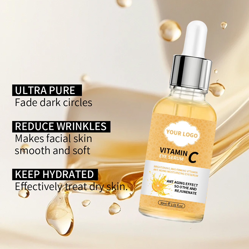 Private Label Natural Vc Eye Serum for Dark Circles, Fine Lines Puffiness Crow'S Feet Eye Bags Under Eyes