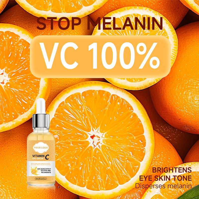 Private Label Natural Vc Eye Serum for Dark Circles, Fine Lines Puffiness Crow'S Feet Eye Bags Under Eyes