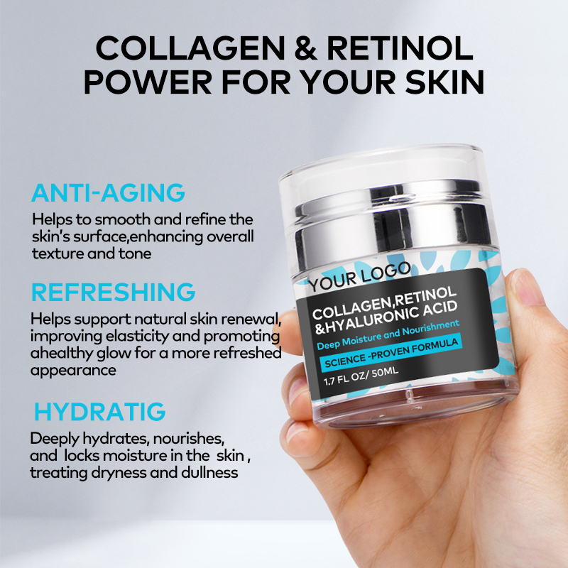 Customized Korean Beauty Retinol Hyaluronic Acid Collagen Firming Skin Cream to Prevent Fine Lines for Glowing Skin