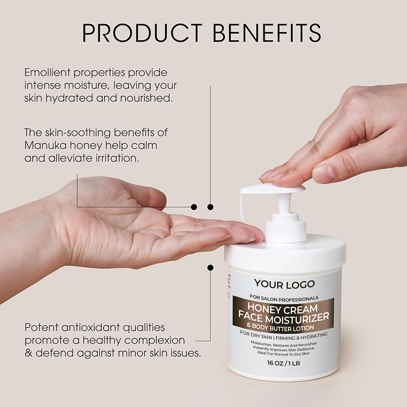 Private Label Customized Logo Hydrating Face Cream Honey Face Moisturizer Body Lotion for Dry Skin
