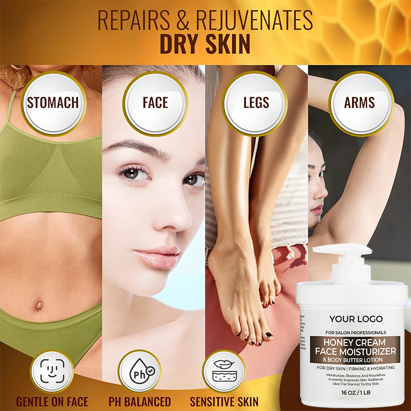 Private Label Customized Logo Hydrating Face Cream Honey Face Moisturizer Body Lotion for Dry Skin(pic4)