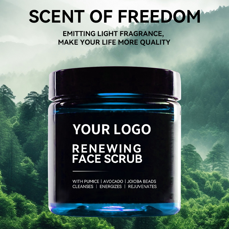 Roll on Renewing Face Scrub With Jojoba Bead Coffee Pumice for Men Natural Organic Deep Exfoliating