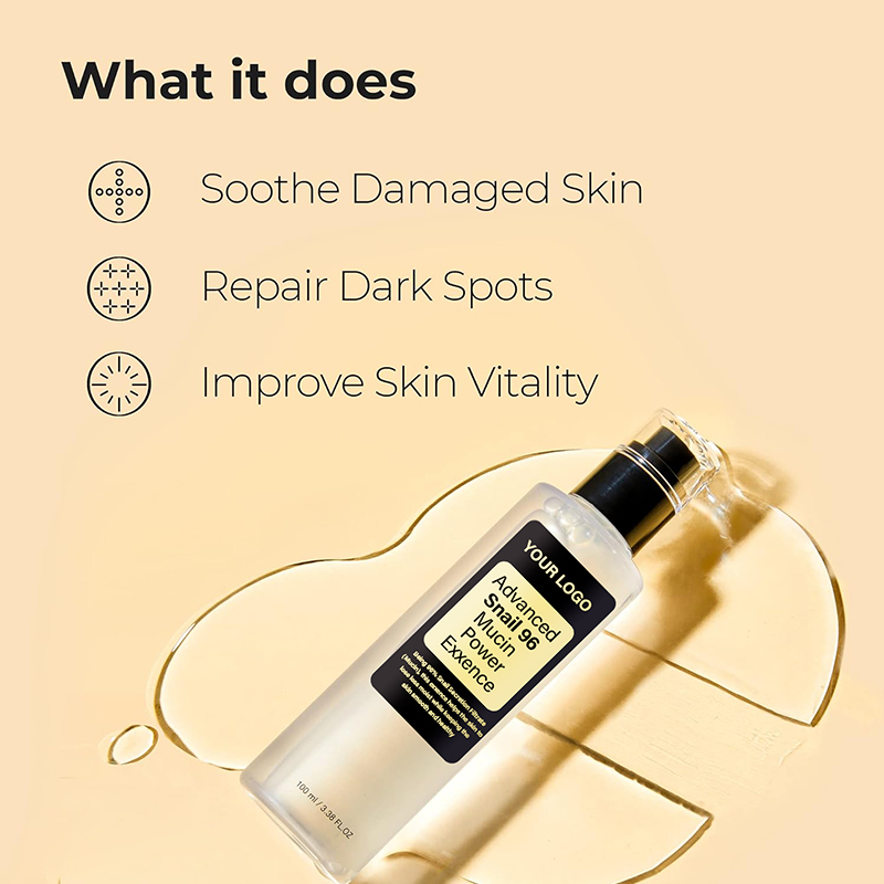 Private Label Korean Beauty Snail Mucin 96% Power Face Serum Mucin Serumessence Facial Whitening Repair Snail Serum