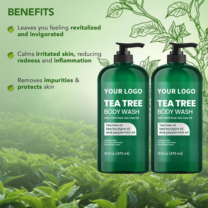 Tea Tree Body Wash With Peppermint and Sea Buckthorn Oil for Nail Conditions Body Odor and Itching
