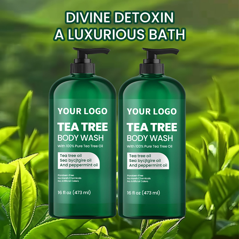 Tea Tree Body Wash With Peppermint and Sea Buckthorn Oil for Nail Conditions Body Odor and Itching
