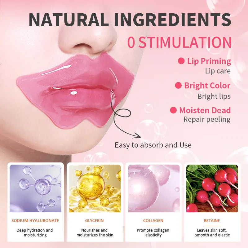 Wholesale Sexy Mouth Care Moisturizing Nourishing Lip Mask With Hyaluronic Acid Crystal Collagen(pic3)