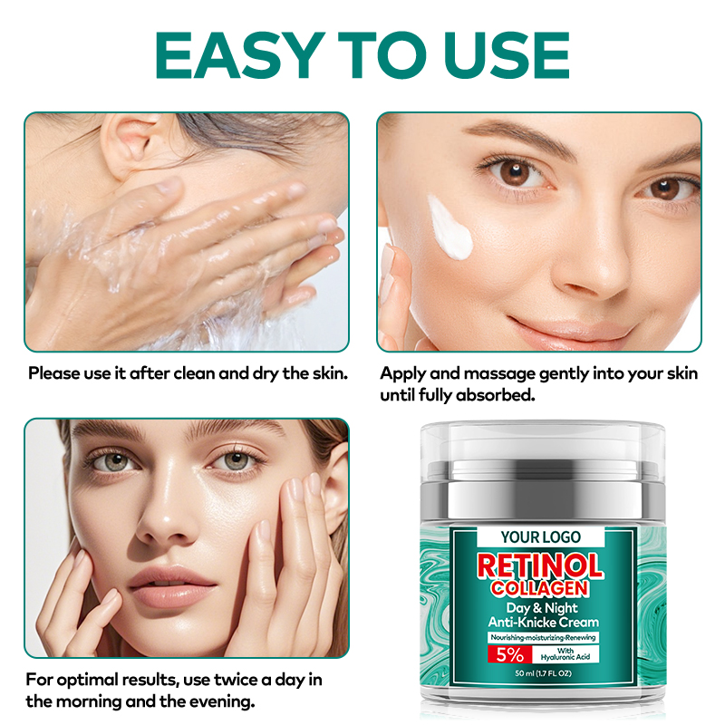 OEM Anti-Aging Face Cream Lotion Retinol Collagen Hyaluronic Acid Moisturizing Cream Wrinkle Reducing Deep Hydration