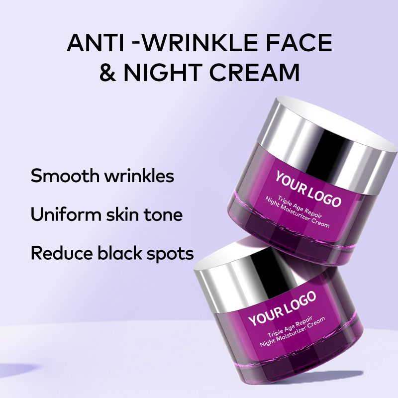 Organic Triple Repair Night Cream for Dark Spots & Wrinkles Moisturizer with Shea Butter & Vitamin C Vegan & Herbal Ingredients