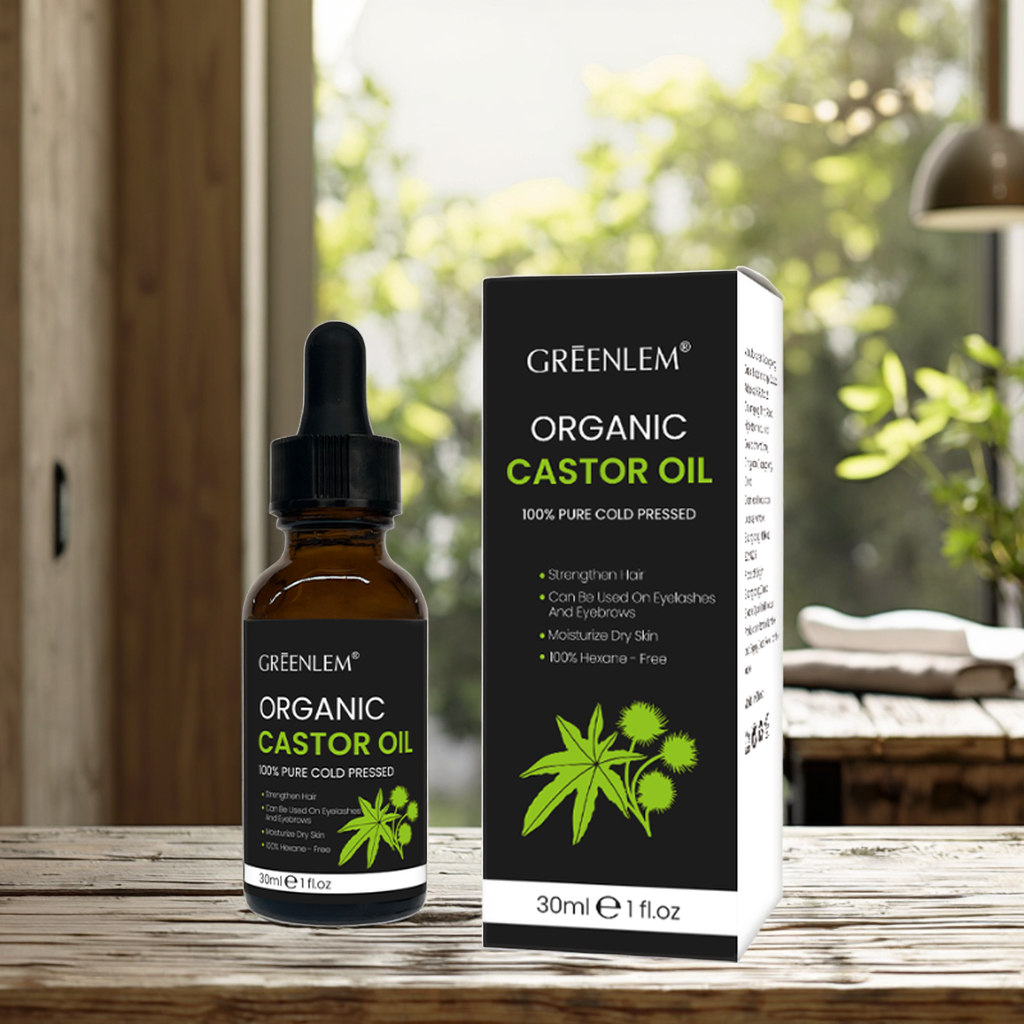 100% Pure Organic Cold Pressed Castor Oil Private Label 100% Natural Pure Essential Oil 30ml for Hair Skin Eyebrows Growth