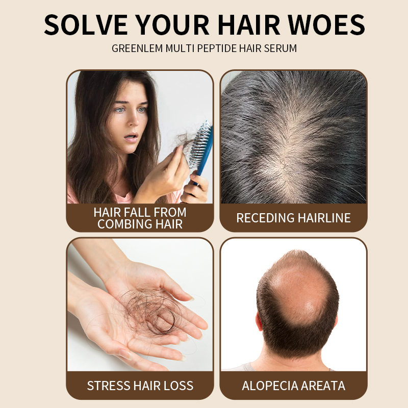 Organic Peptide Hair Serum 60ml Vegan Daily Use for Damaged Hair Growth Thickness Nature Fragrance with Argan Oil Anti Hair Loss