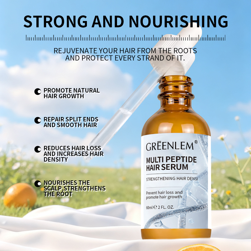 Organic Peptide Hair Serum 60ml Vegan Daily Use for Damaged Hair Growth Thickness Nature Fragrance with Argan Oil Anti Hair Loss