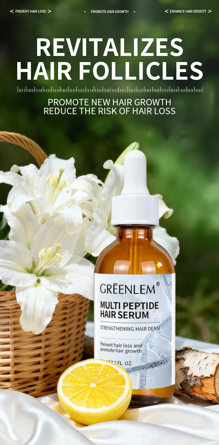 Organic Peptide Hair Serum 60ml Vegan Daily Use for Damaged Hair Growth Thickness Nature Fragrance with Argan Oil Anti Hair Loss(pic1)