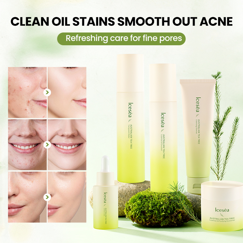 Icesea Australian Tea Tree Acne Solution Set - Daily Oil-Reducing Skincare Kit for Teen & Adult Acne, Clear Skin Essentials