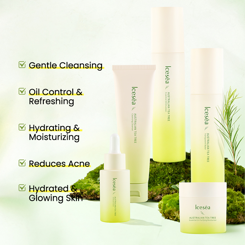 Icesea Australian Tea Tree Acne Solution Set - Daily Oil-Reducing Skincare Kit for Teen & Adult Acne, Clear Skin Essentials