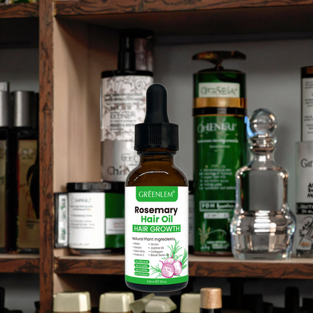 Organic Anti-Hair Loss Rosemary Black Seed Oil Enriched Vitamin E Aloe Vera Nourishes Scalp Reduces Shedding Promotes Hair