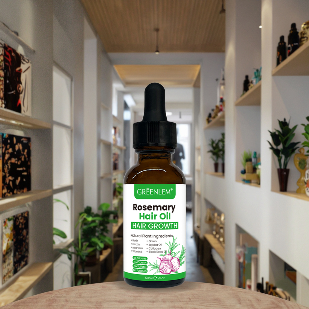 Organic Anti-Hair Loss Rosemary Black Seed Oil Enriched Vitamin E Aloe Vera Nourishes Scalp Reduces Shedding Promotes Hair