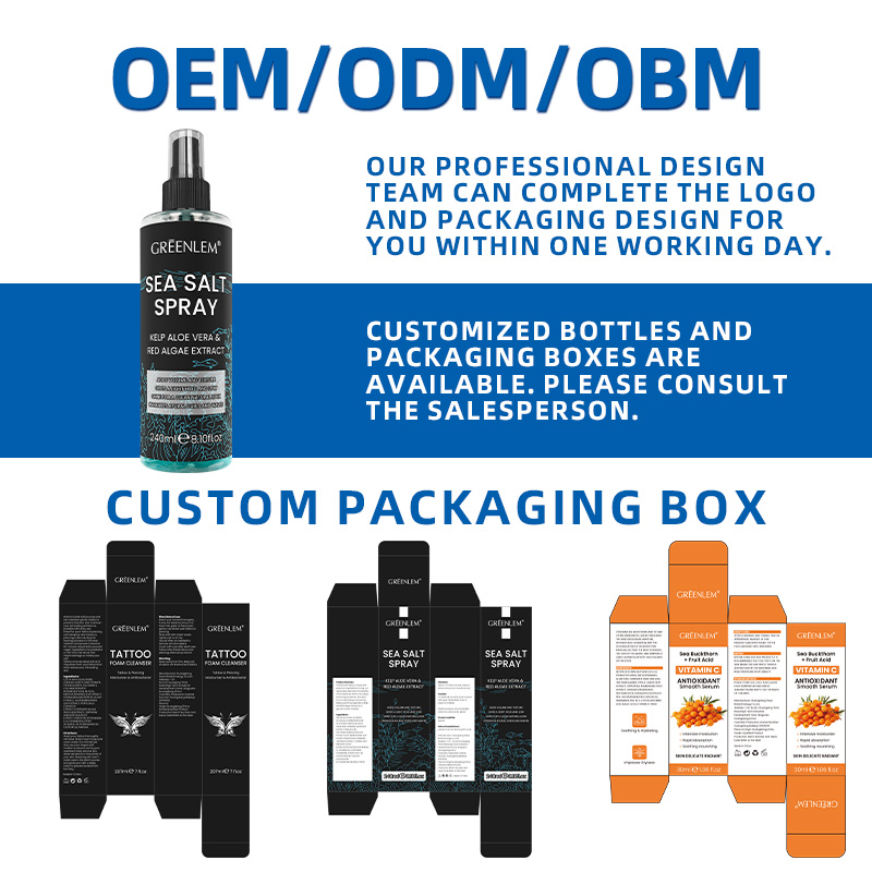 Private Label Men's Herbal Hair Spray Salt Water with Aloe Red Algae Heat Protection for Dry Wavy Hair Enriched Essential Oils