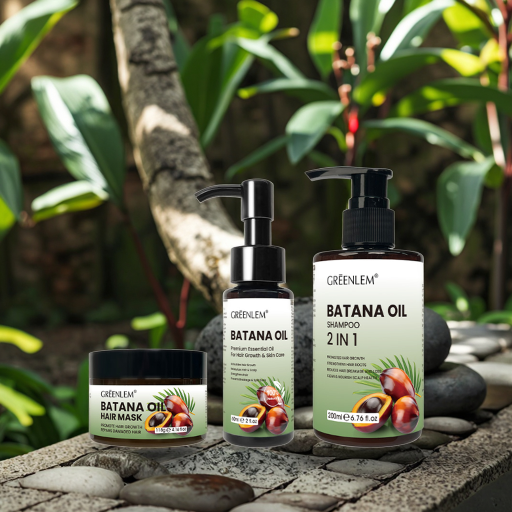 Batana Hair Care Kit Shampoo Hair Mask Oil Set for Damaged Hair Repair Nourishing Frizzy