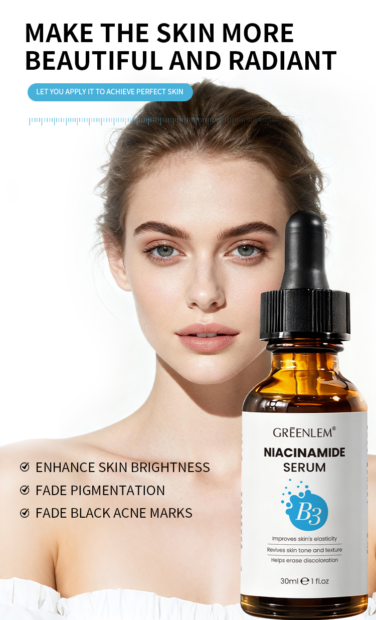 Custom B3 Niacinamide 10% Brightening Serum for Face, Anti-Aging Whitening Essence(pic5)