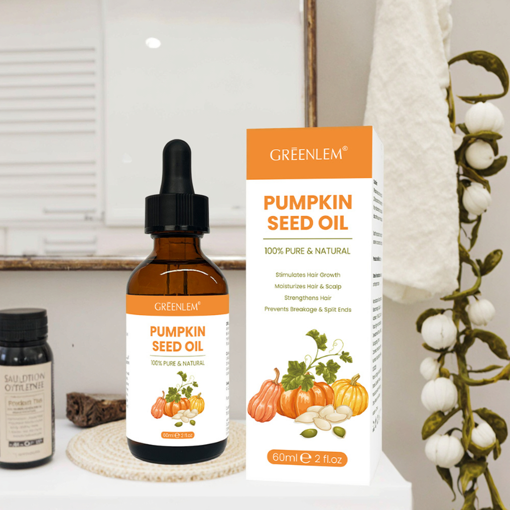 Natural Pumpkin Seed Hair Oil for hair growth treatment Dry hair scalp nutrition fortified anti-frizz liquid body