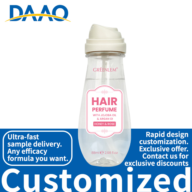 OEM Custom Logo Honey Rose Hair Perfume Long-Lasting Floral Argan Jojoba Oil Leave-In Shine Spray Frizz-Free Hair Alcohol-Free