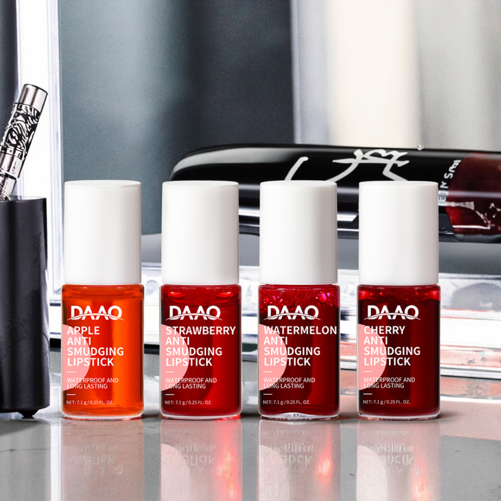 Long Lasting Strawberry Tint Lipstick Smudge Proof Non Transfer Lip Makeup with Vitamin E