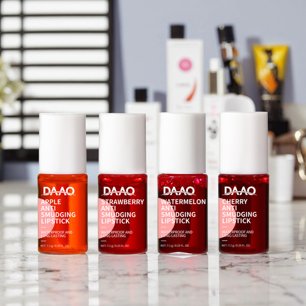 Long Lasting Strawberry Tint Lipstick Smudge Proof Non Transfer Lip Makeup with Vitamin E