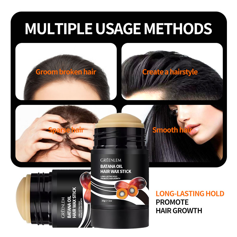 BATANA Organic Curly Hair Wax Stick Styling Natural Wax Batana Oil Shea Butter Jojoba Coconut Oil Strong Hold Shine/Gloss